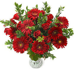 5 adet kirmizi gül 5 adet gerbera aranjmani  çiçekçi Bursa nilüfer hediye çiçek yolla 