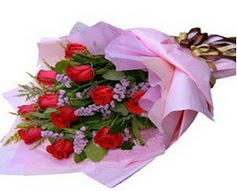 11 adet kirmizi güllerden görsel buket  çiçek siparişi Bursa karacabey çiçek yolla 