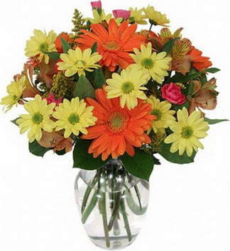  Bursa büyük orhan yurtiçi ve yurtdışı çiçek siparişi  vazo içerisinde karışık mevsim çiçekleri