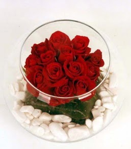 Cam fanusta 11 adet kırmızı gül  Bursa çiçek nilüfer İnternetten çiçek siparişi 