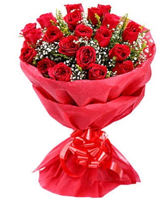 21 adet kırmızı gülden modern buket  Bursa çiçek nilüfer İnternetten çiçek siparişi 