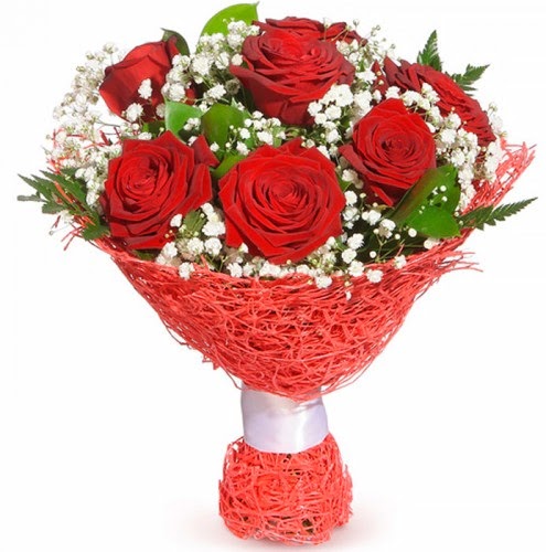 7 adet kırmızı gül buketi  çiçek yolla Bursa orhaneli çiçekçiler 