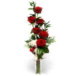  Bursa çiçek nilüfer İnternetten çiçek siparişi  7 adet kirmizi gül ve pelus oyuncak